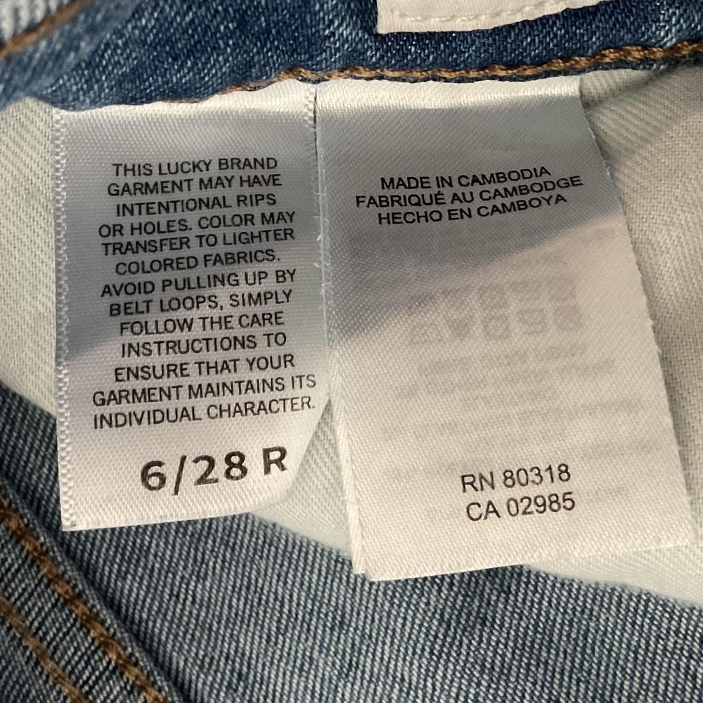 Lucky Brand Stevie High Rise Flare Jeans Womens 6/28 R Blue Distressed Raw Hem - Picture 4 of 13